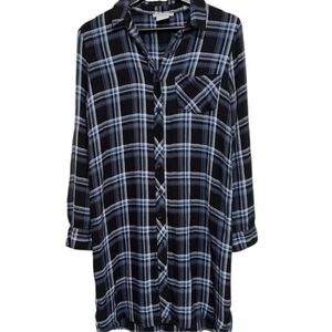 BLL nyc Plaid Button Down Shirt Dress M